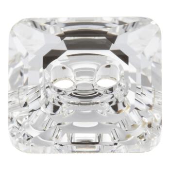 Swarovski Knopf aus geschliffenem Kristallglas Crystal, quadratisch, 2-Loch