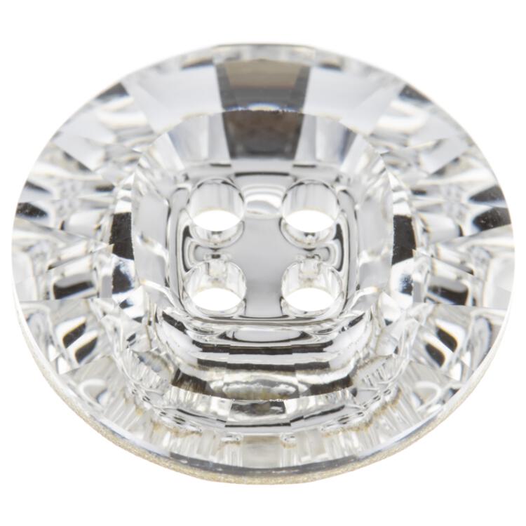 Swarovski Knopf aus geschliffenem Kristallglas Crystal, 4-Loch, rund 14mm