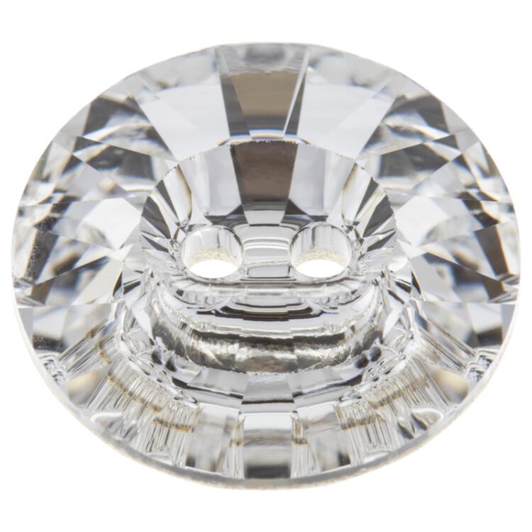 Swarovski Knopf aus geschliffenem Kristallglas Crystal, rund, 2-Loch
