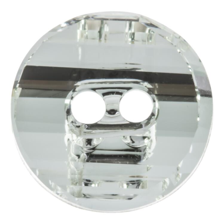 Swarovski Knopf aus geschliffenem Kristallglas Crystal, rund, 2-Loch mit Fadenrille 10mm