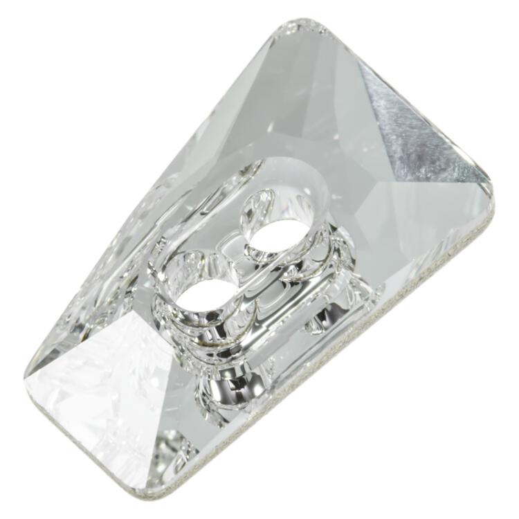 Swarovski Knopf aus geschliffenem Kristallglas Crystal, Trapez, 2-Loch