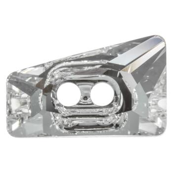 Swarovski Knopf aus geschliffenem Kristallglas Crystal, Trapez, 2-Loch