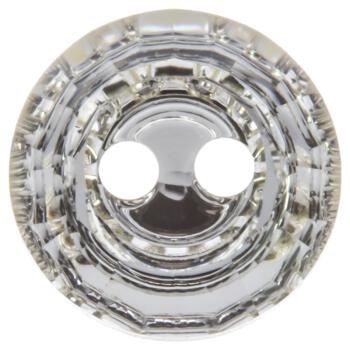 Swarovski Knopf aus geschliffenem Kristallglas Crystal, rund mit 2-Loch