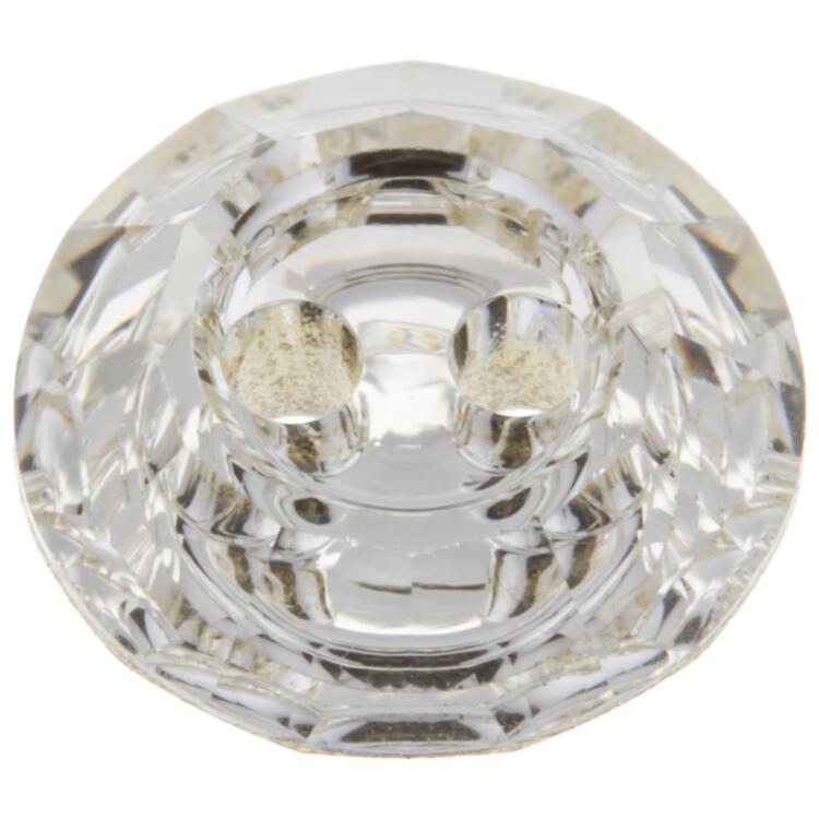 Swarovski Knopf aus geschliffenem Kristallglas Crystal, rund mit 2-Loch 10mm