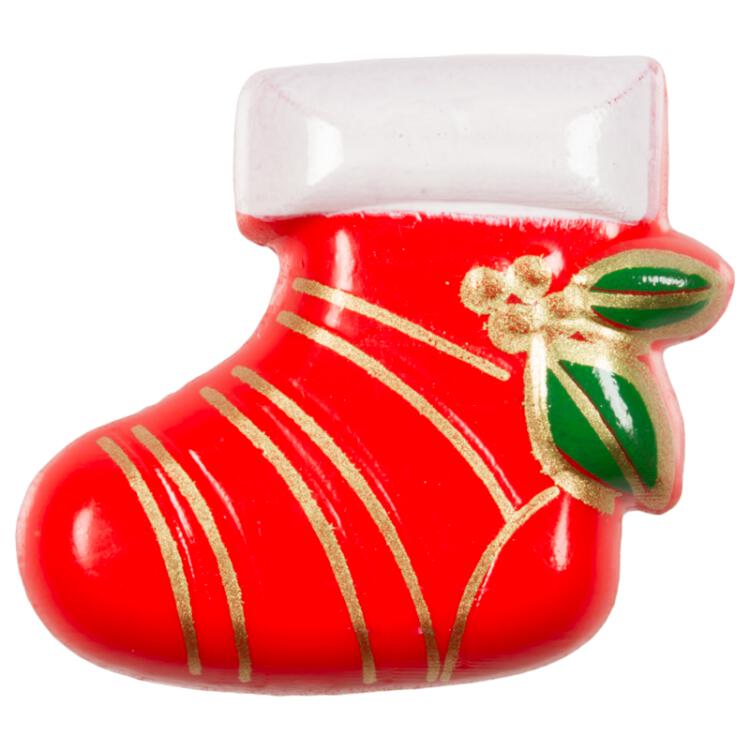 Weihnachtsknopf - Weihnachtsstiefel für Nikolaustag