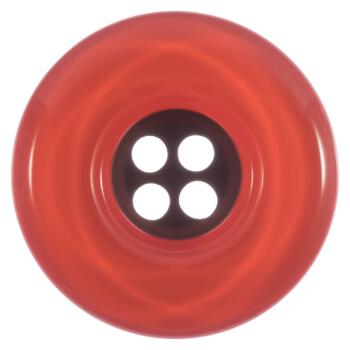 Kunststoffknopf mit Wulstrand bestehend aus zwei Schichten in Rot-Schwarz