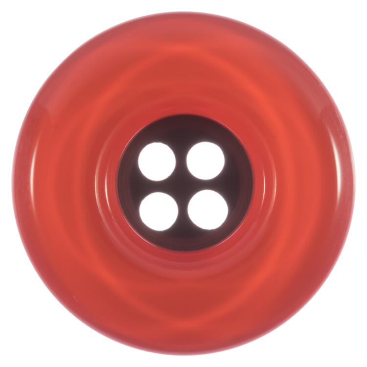 Kunststoffknopf mit Wulstrand bestehend aus zwei Schichten in Rot-Schwarz 23mm