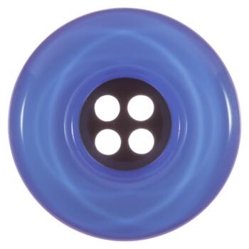 Kunststoffknopf mit Wulstrand bestehend aus zwei Schichten in Blau-Schwarz