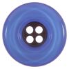 Kunststoffknopf mit Wulstrand bestehend aus zwei Schichten in Blau-Schwarz