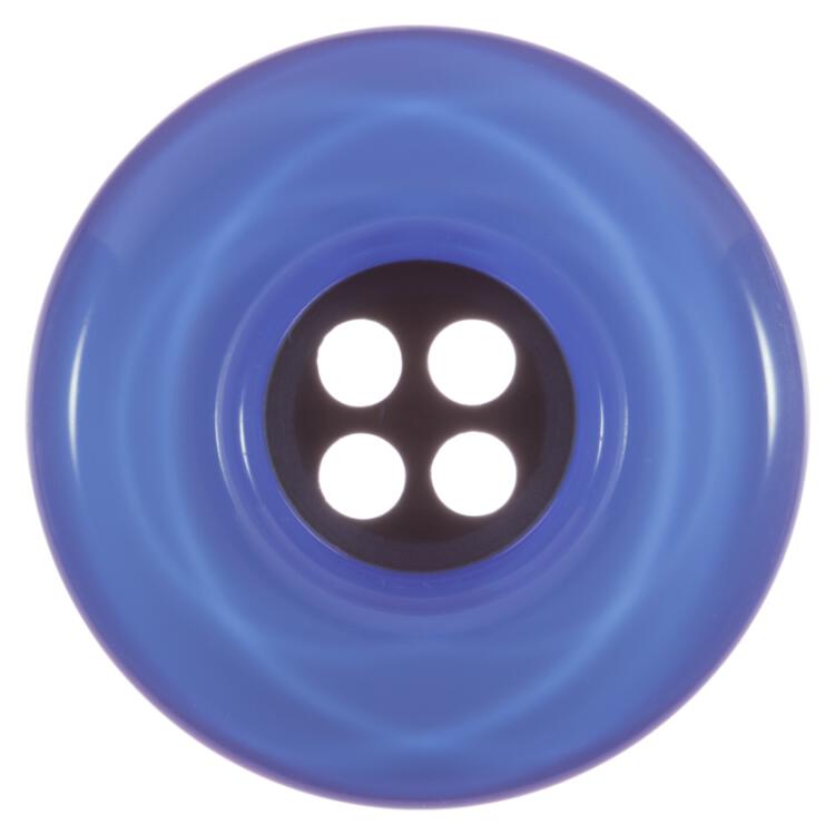 Kunststoffknopf mit Wulstrand bestehend aus zwei Schichten in Blau-Schwarz 20mm