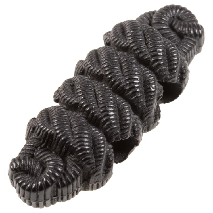 Knebelknopf aus Kunststoff Kordelimitation in Schwarz 45mm