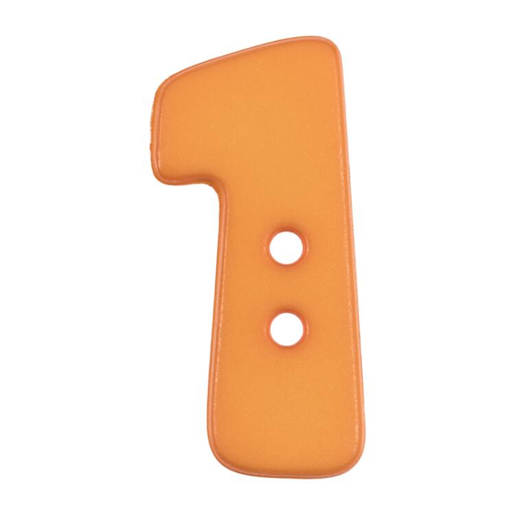 Zahlenknopf 1 in Orange, 18mm