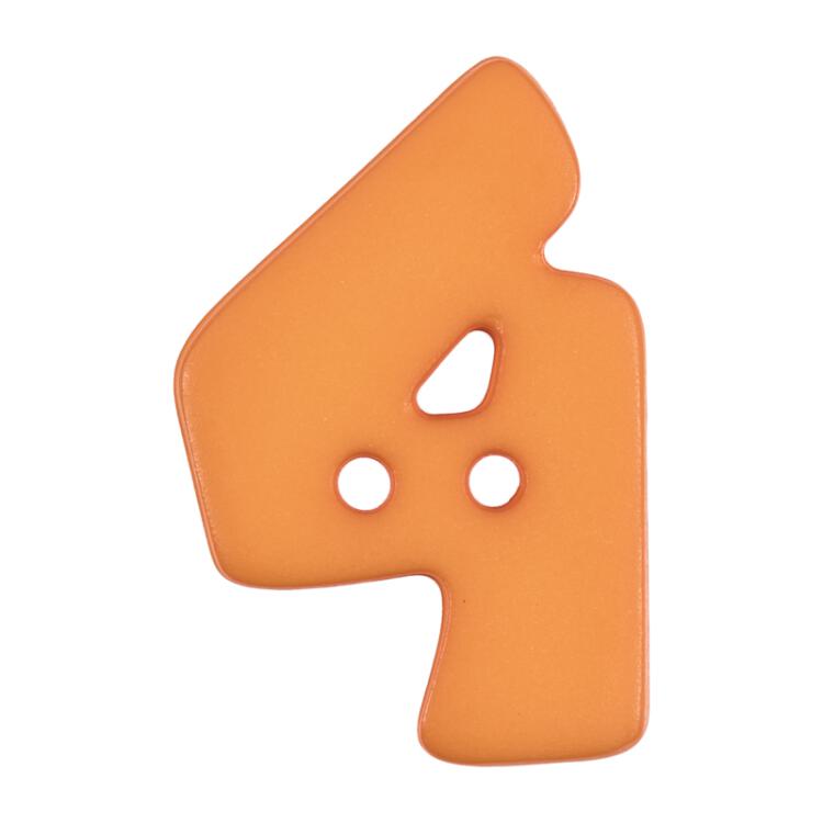 Zahlenknopf "4" in Orange, 18mm