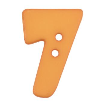 Zahlenknopf 7 in Orange, 18mm
