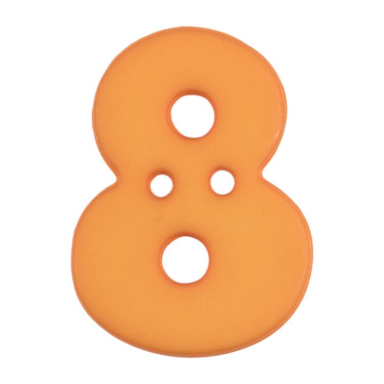 Zahlenknopf 8 in Orange, 18mm