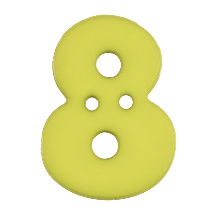 Zahlenknopf "8" in Grün, 18mm