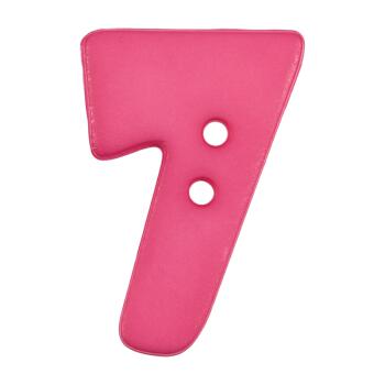 Zahlenknopf 7 in Pink, 18mm