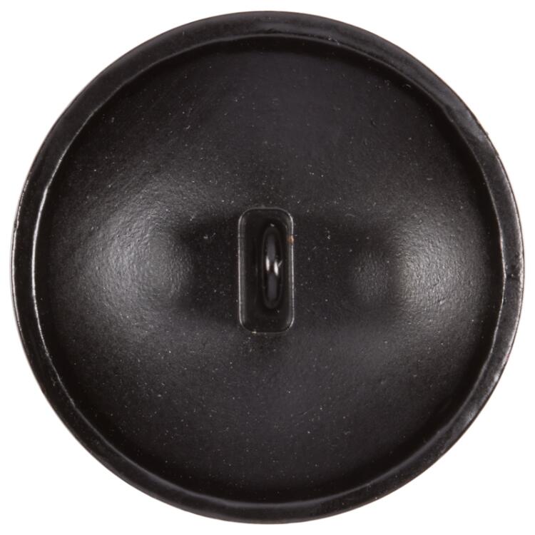 Metallknopf schwarz lackiert mit gelasertem Ornament in Grau 25mm