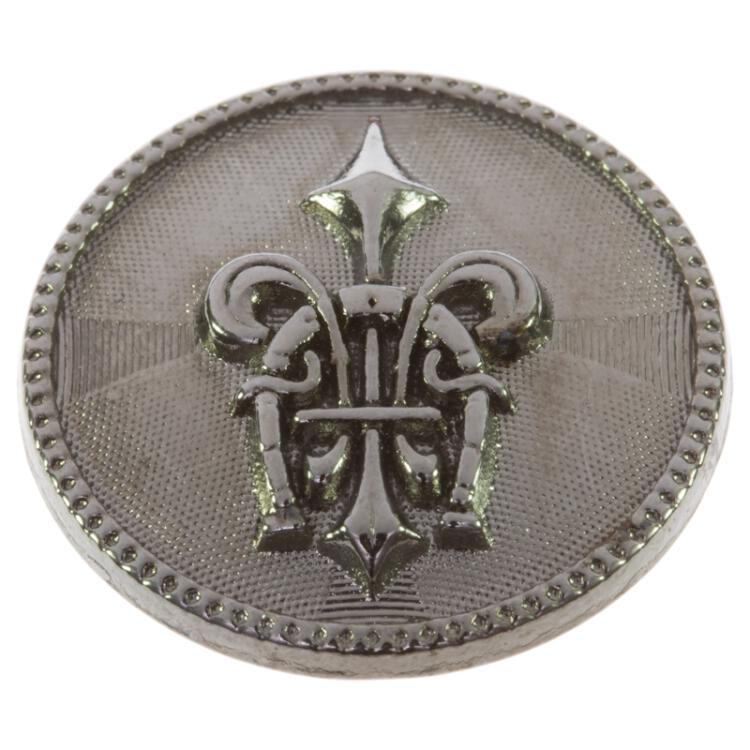 Wappenknopf aus Metall mit erhabenem Motiv in Silber 20mm