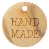 Knopf-Label "HAND MADE" aus echtem Holz 18mm
