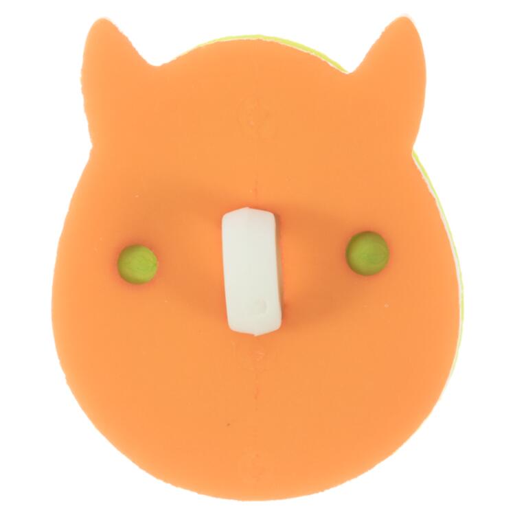 Kinderknopf - lustiges Monster in Grün-Orange 20mm