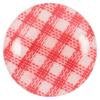 Kunstoffknopf transparent mit Stoff rot-weiß karriert