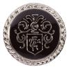 Edler Wappenkopf aus Kunststoff in Silber mit schwarzer Füllung