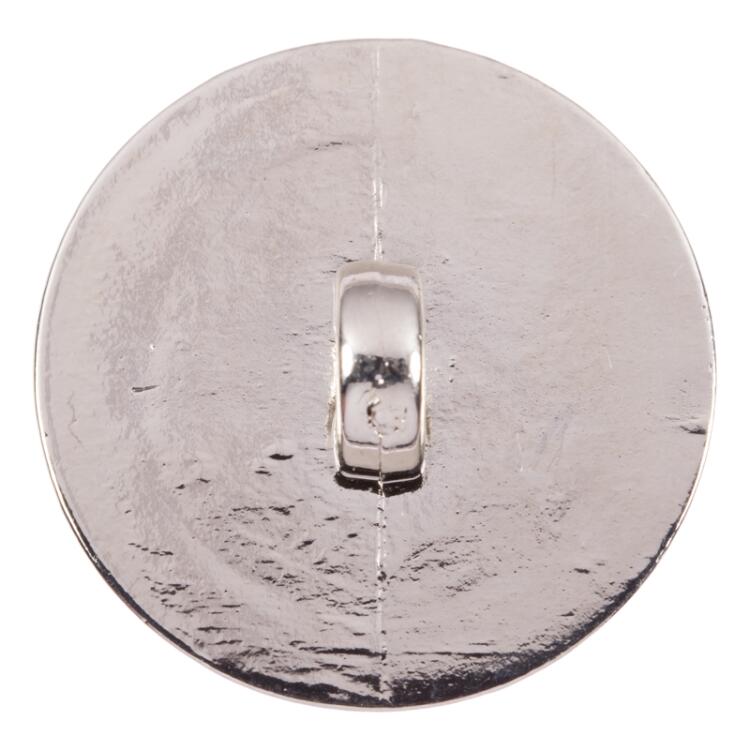 Edler Wappenkopf aus Kunststoff in Silber mit schwarzer Füllung 15mm