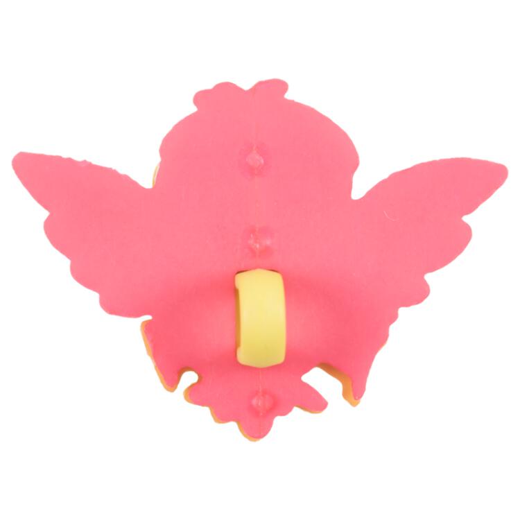 Kinderknopf - fliegende Eule in Rosa-Gelb
