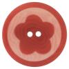 Steinnussknopf rot gefärbt mit Blumen-Lasergravur