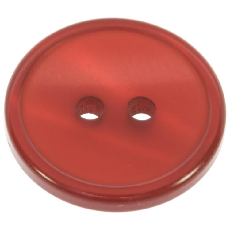 Feiner Kunststoffknopf mit Perlmutteffekt in Rot 10mm