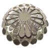 Schmuckknopf in Silber mit Zierkappe aus Metall und Spiegelkern aus Kunststoff
