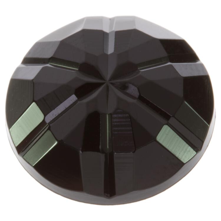 Blusenknopf aus Kunststoff in Schwarz facettiert 15mm