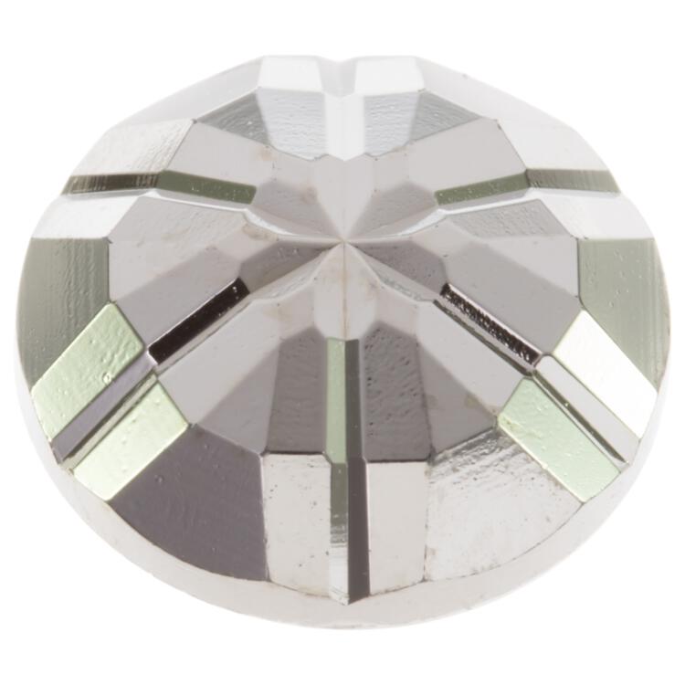 Blusenknopf aus Kunststoff in Silber facettiert 13mm