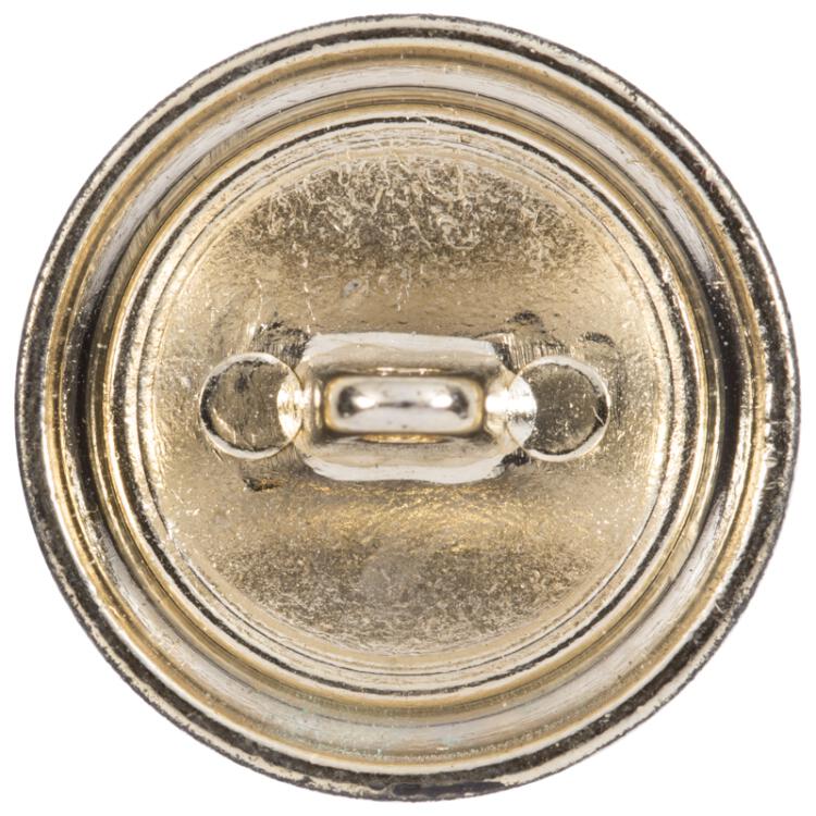 Metallknopf mit Kordelmuster in Schwarz und Goldrand 13mm