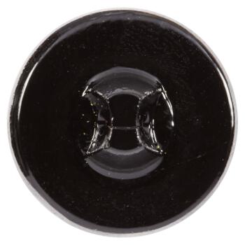 Glasknopf in Schwarz mit versenktem Motiv in Silber