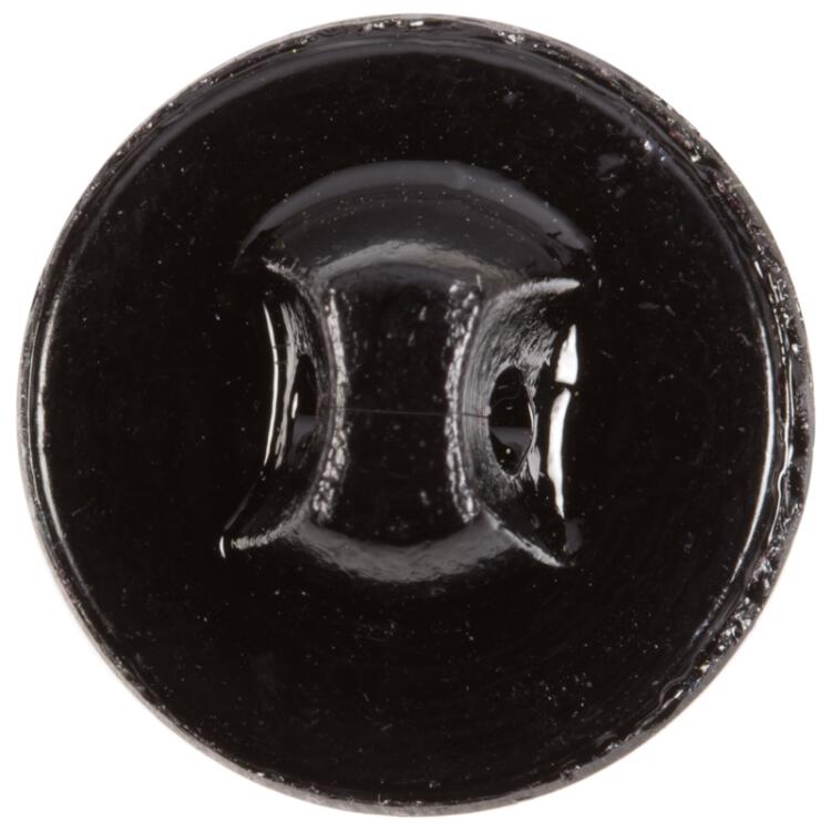 Glasknopf mit kleinen Kugeln auf Vorderseite in Schwarz 11mm