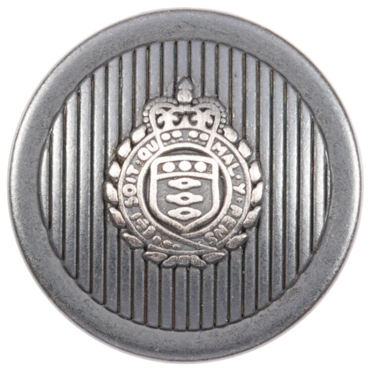 Metallknopf mit Wappenmotiv in Grau-Silber 15mm