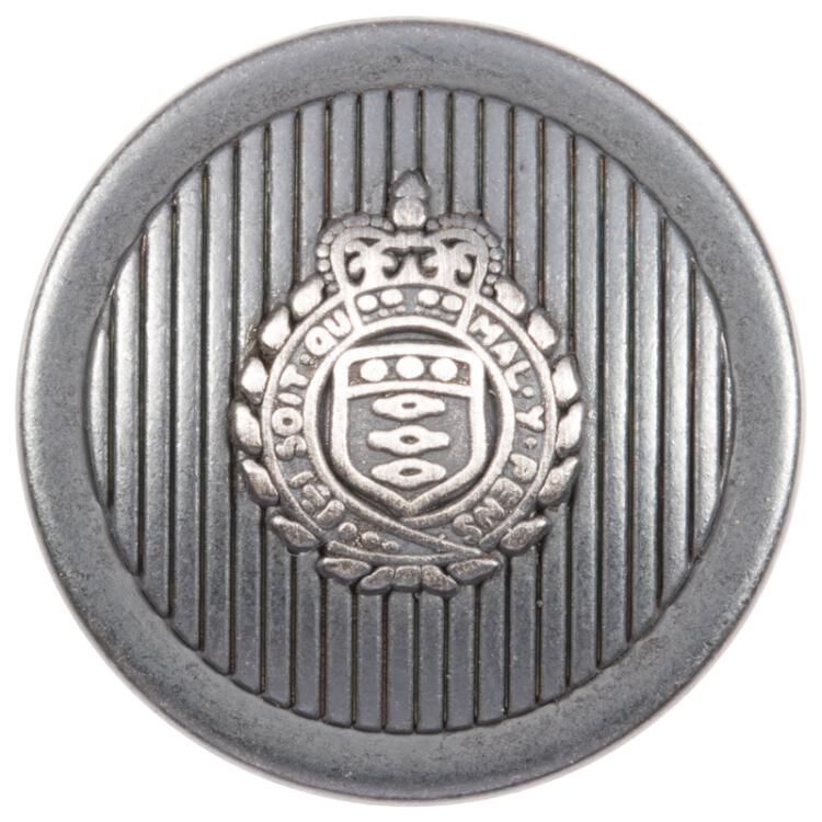 Metallknopf mit Wappenmotiv in Grau-Silber 20mm