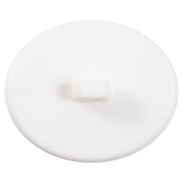 Kunststoffknopf oval "Gewebeoptik" weiß 32mm