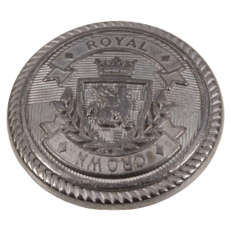 Metallknopf mit Wappen-Motiv grau 11mm