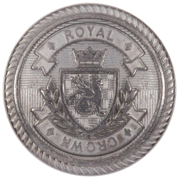 Metallknopf mit Wappen-Motiv grau 11mm