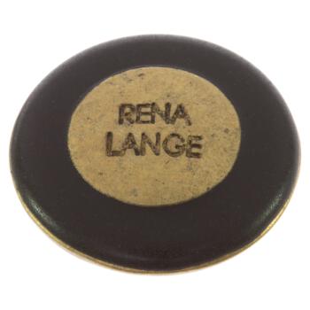Metallknopf in Altgold mit RENA LANGE-Label und schwarzem...