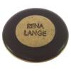 Metallknopf in Altgold mit RENA LANGE-Label und schwarzem Rand