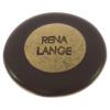 Metallknopf in Altgold mit "RENA LANGE"-Label und braunem Rand