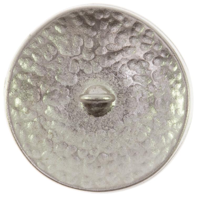 Metallknopf in Silber gehämmerte Optik mit RENA LANGE-Label