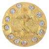 Metallknopf in Gold mit Anker-Motiv und Strasssteinen