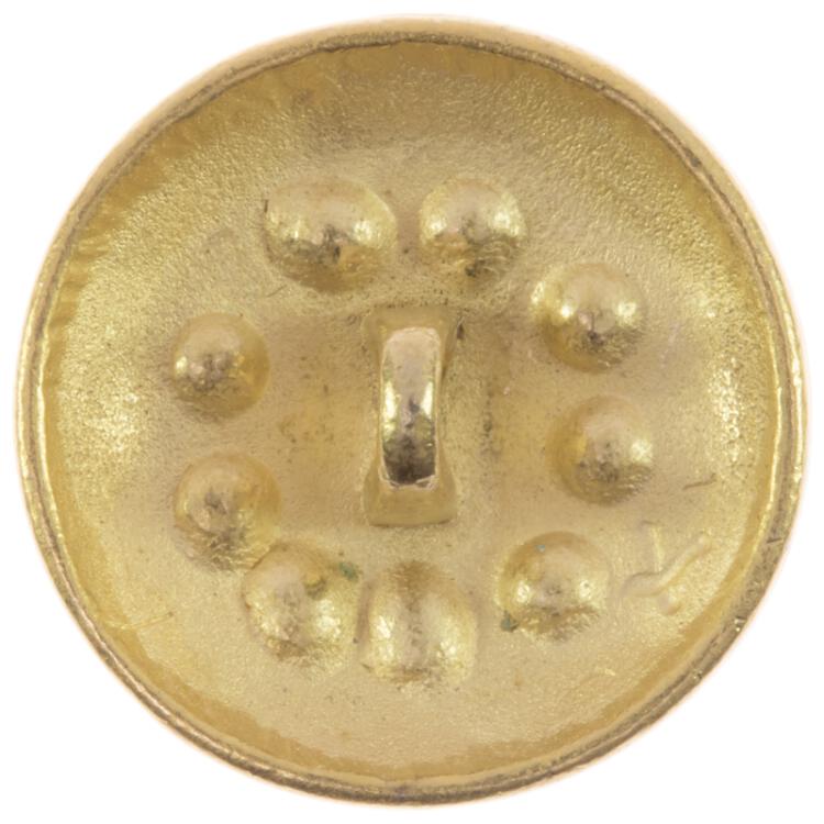 Metallknopf in Gold mit Stufenmotiv und Strasssteinen 18mm