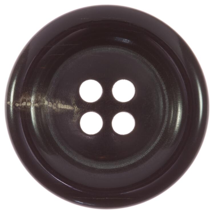 Klassischer Hornknopf in Schwarz 25mm