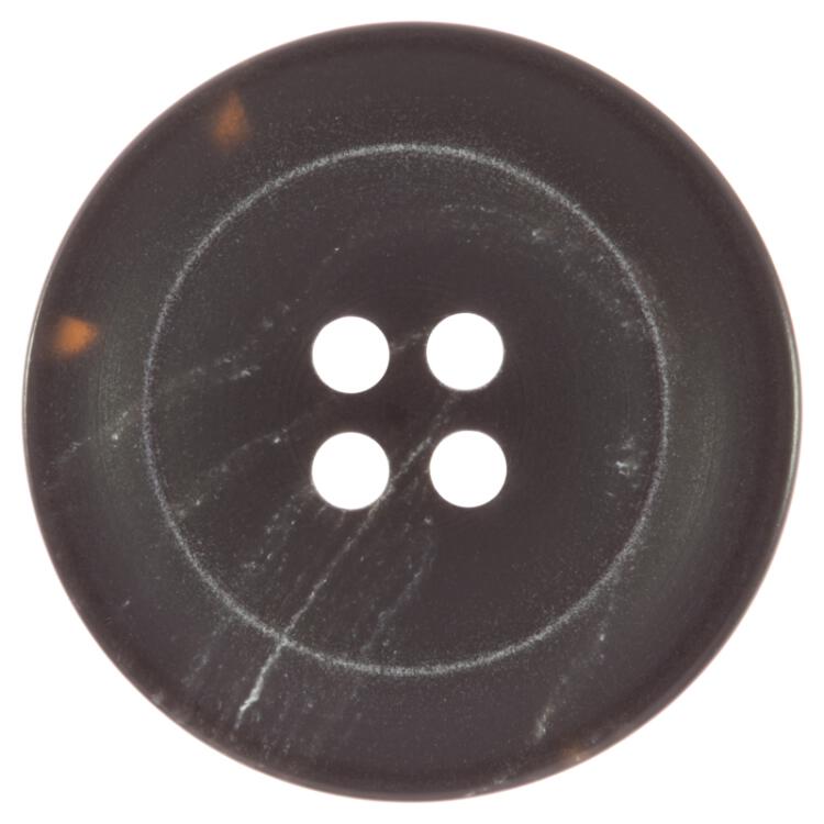 Kunststoffknopf in matt Schwarz mit schickem Rand